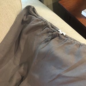 Eileen Fisher linen cropped unhemmed grey pants